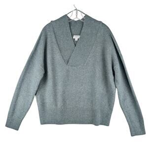 Evereve Aria Sweater Womens SM Teal Mineral Green V-Neck Pullover Sweater NWOT